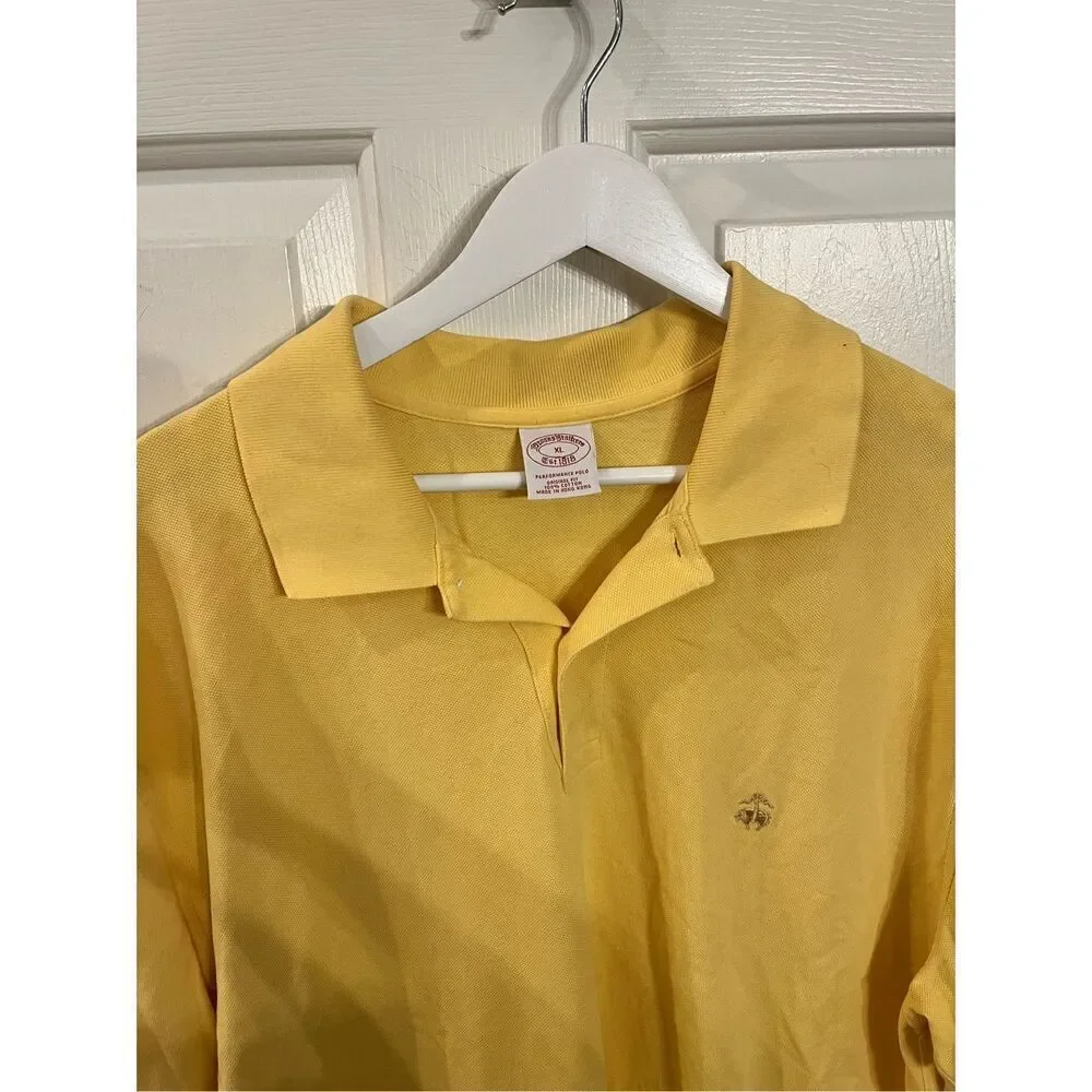 Brooks Brothers 1818 Classic Yellow Polo Shirt sz XL EUC
